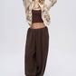 Beige Embroidered Bomber Jacket