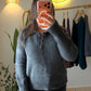 Grey Polo Neck Triko Pullover