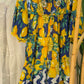 Antica Sartoria Blue Lemon Dress With Handmade Embroidery Beads