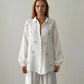 The White Blue Bow Embroidered Shirt