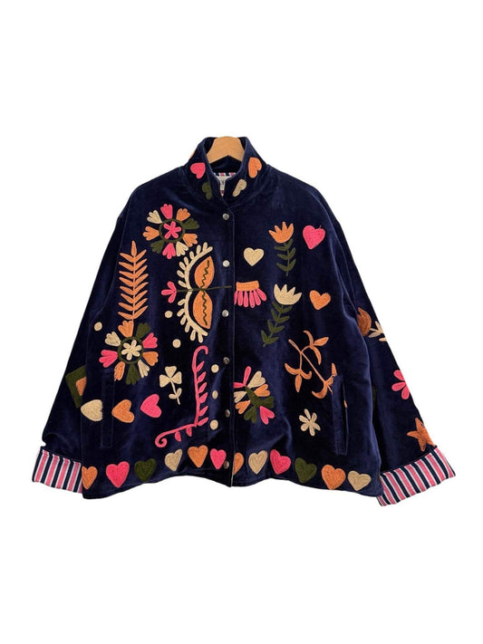 Royal Blue Premium Embroidered Velvet Jacket