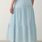 Baby Blue Cotton Elastic Waist Skirt