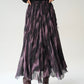 Marble Plum Asymmetrical Chiffon Skirt