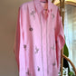 Pink Linen Bead-Embellished Shirt