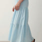 Baby Blue Cotton Elastic Waist Skirt