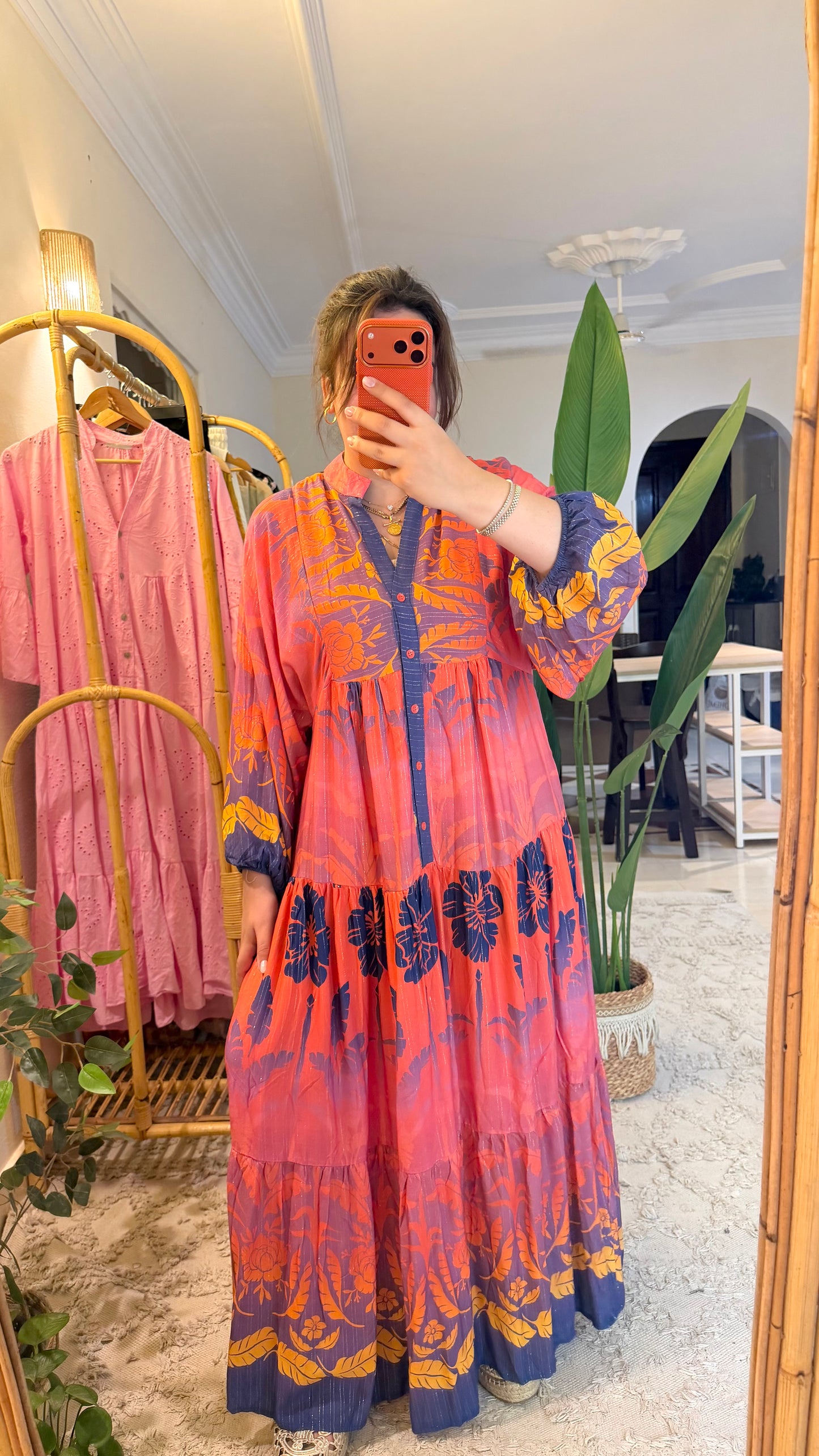 The Golden Orange Blue Gradient Dress