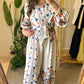 Floral White Red Oversized Shirt Set