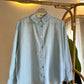 Baby Blue Linen Shell Buttons Shirt