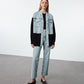 Denim X Triko Black Jacket With Pockets