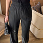Black Linen Pants With Elastic Waist