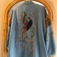 Light Blue Denim Embroidered Peacock Kimono