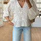 Dantel Detailed White Blouse