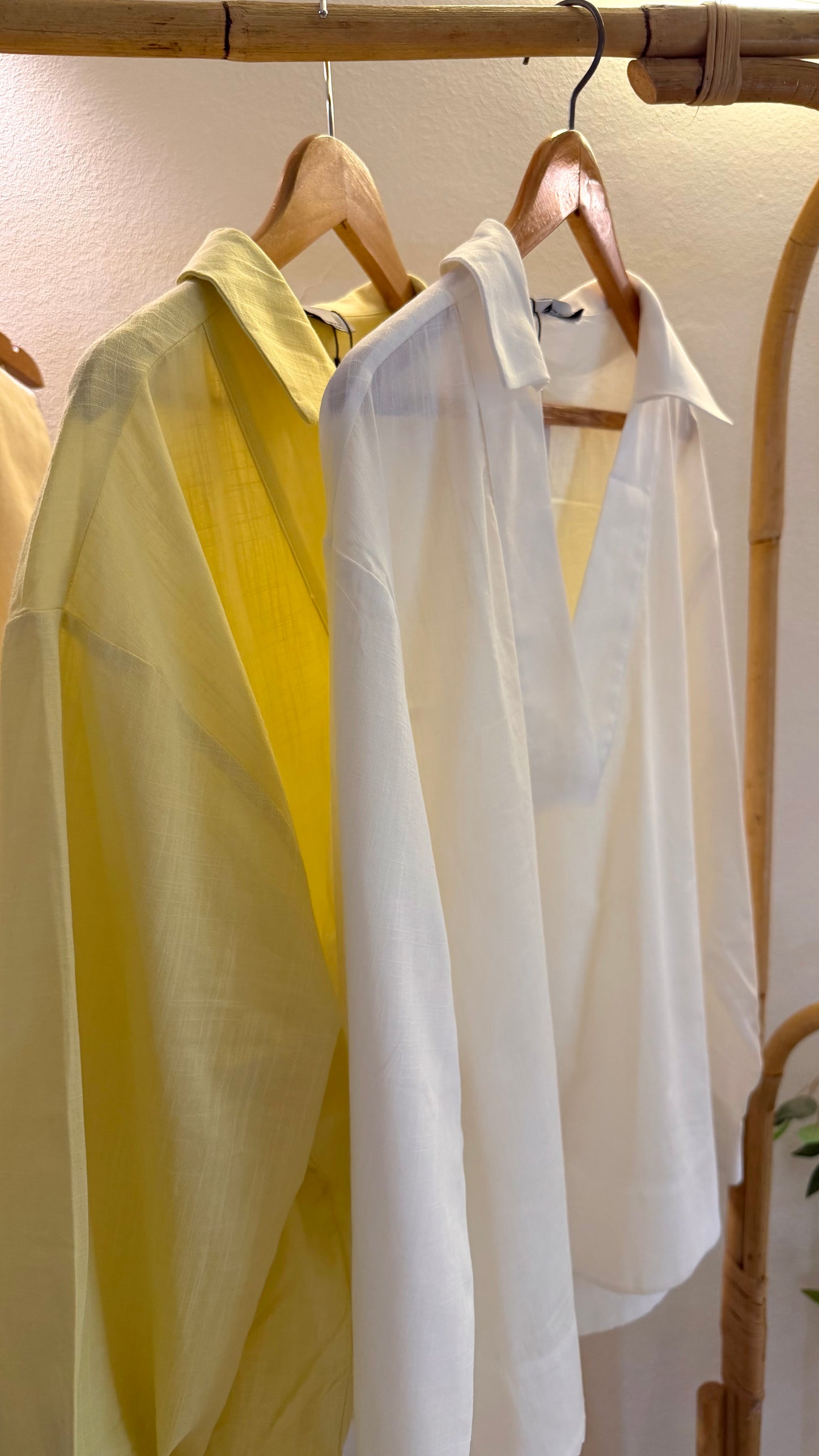 Yellow Premium Linen V Neck Shirt