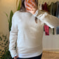 Beige Melton Sweatshirt With White Extension