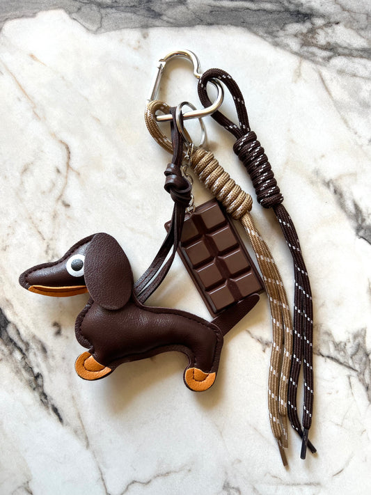 Brown Chocolate Dog Bag Charm