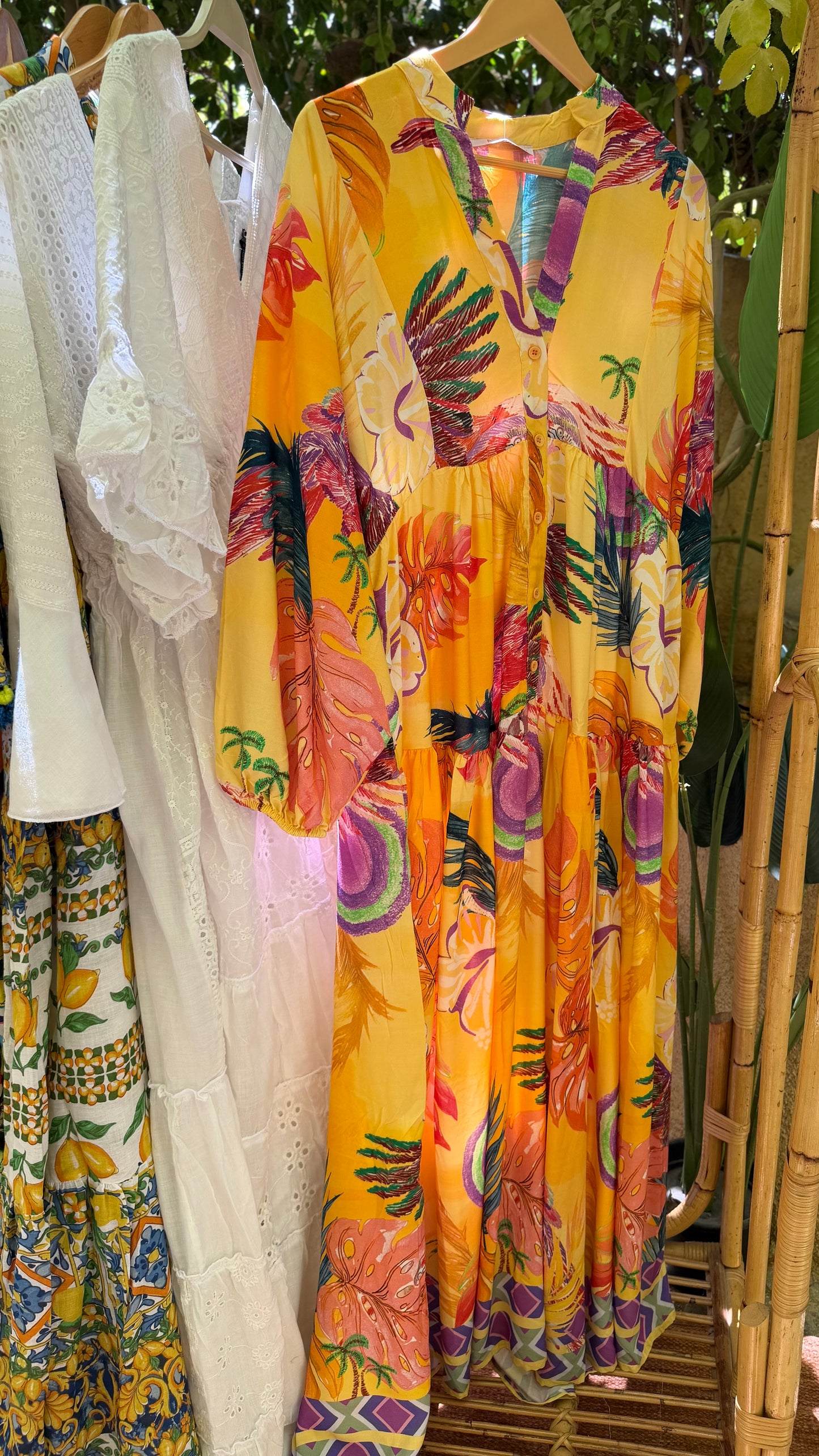 The Tropical Yellow Cotton Dress