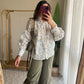 Blue Embroidered Floral Blouse