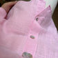 Pink Linen Shell Buttons Shirt