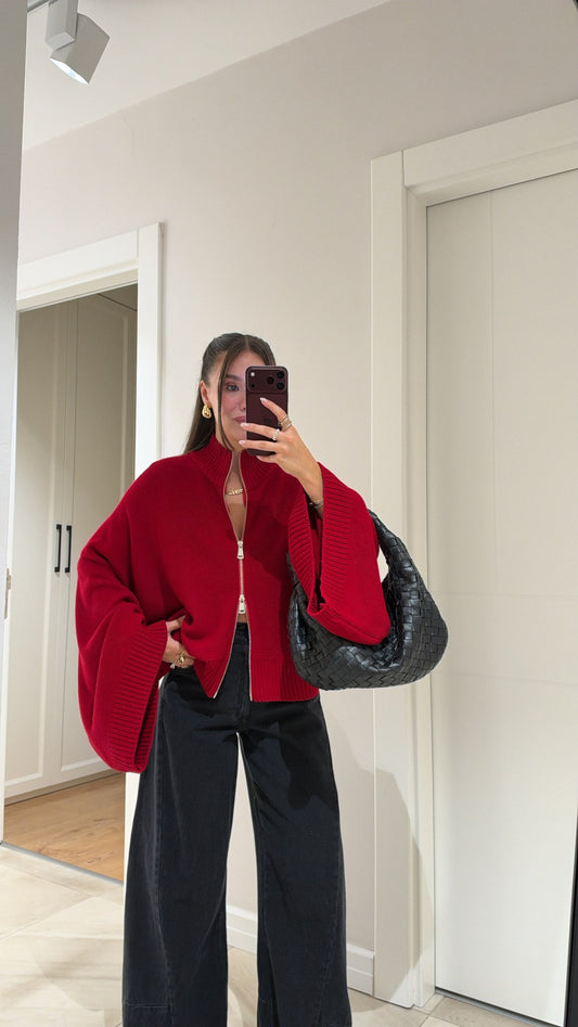 The Butterfly Red Triko Jacket