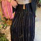 Black Cotton Golden Threads Indian Skirt