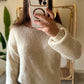 Beige Mohair Pullover With Golden Threads