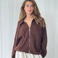 Brown Zip Up Wool Jacket