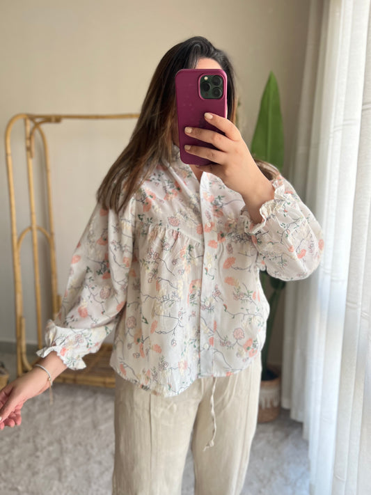 Pink Embroidered Floral Blouse