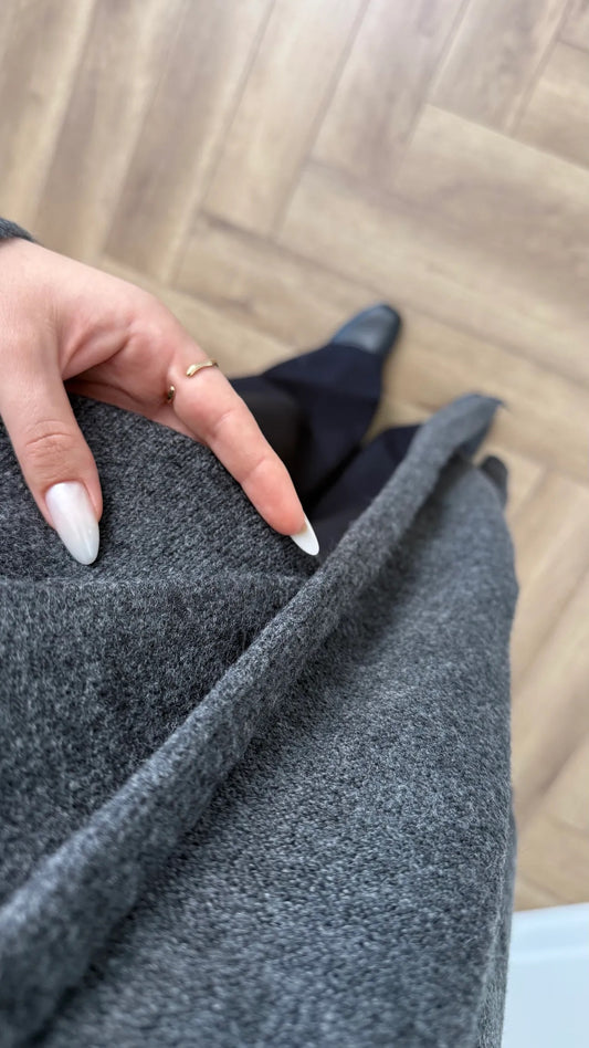 Grey Triko Pullover With Scarf