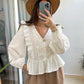 Dantel Detailed White Blouse