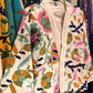 Indian Flora Embroidered Belted Jacket