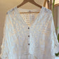 Italian White Crochet Top With Buttons (Pattern 2)