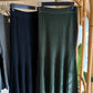 Olive Wool Pleated Bodycon Skirt