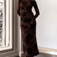 Brown Velvet & Tull Bodycon Dress