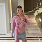 Pink Tie Shirt With Side Belt (Petite Size)