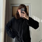 Black Round Neck Stitch Pullover