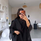 Black Chiffon Cape Blouse