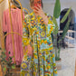 The Positano Embroidered Blue Lemon Dress