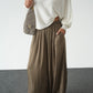 Olive Crinkled Satin Flowy Pants