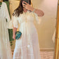 White Cut Out Dress With Butterfly Sleeves