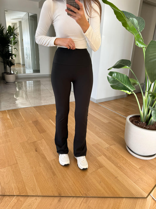 Black Straight Pants Leggings