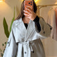 Light Grey Belted Trench Coat