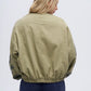 Olive Embroidered Bomber Jacket
