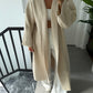 Beige Heavy Longline Coat Cardigan