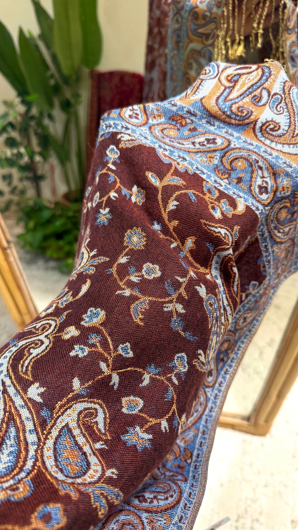 Chocolate Brown Cotton Double-Face Pashmina