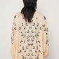 Almond X Black Leaves Embroidered Kimono