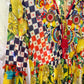 Antica Sartoria Checkerboard & Lemon Beaded Dress With Tassels