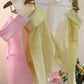 Off Shoulder Striped Lime Shirt With White Top