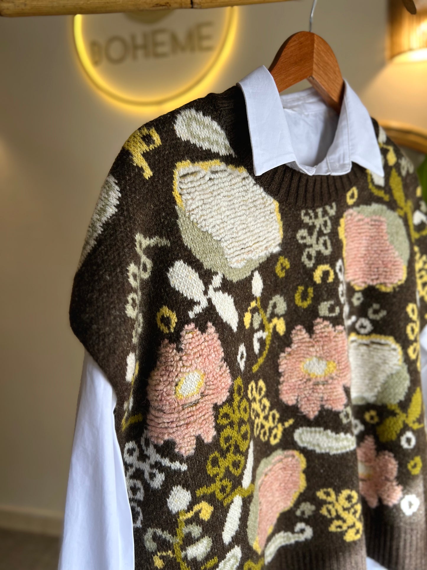 Embroidered Brown Vintage Vest