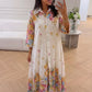 Italian Linen Cut Out Pink Floral Dress