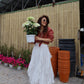 White Asymmetrical Ruffles Chiffon Skirt